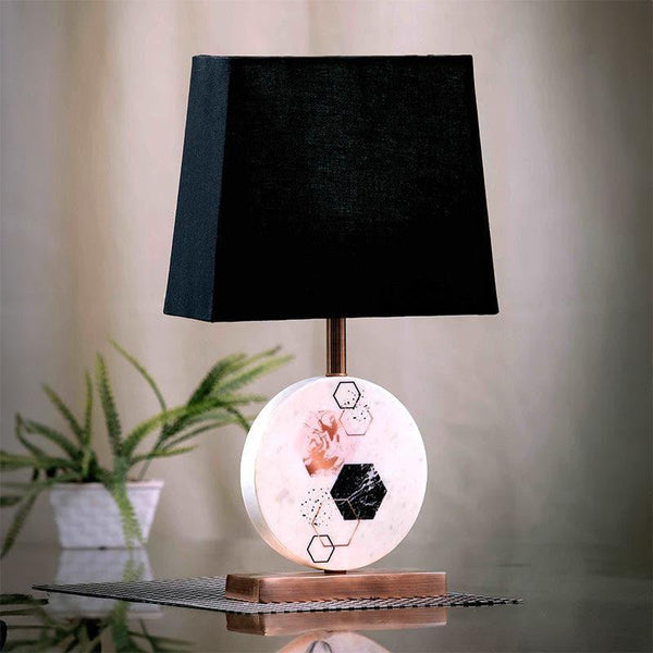 Table Lamp - Hexa Marble & Copper Base Table Lamp - Black