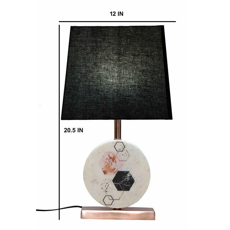 Table Lamp - Hexa Marble & Copper Base Table Lamp - Black