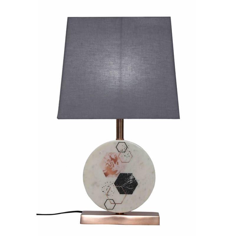 Table Lamp - Hexa Marble & Copper Base Table Lamp - Grey