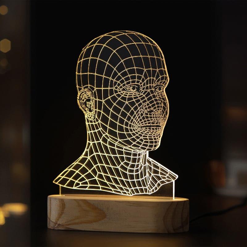 Table Lamp - Human Face Luminance Lamp - Golden