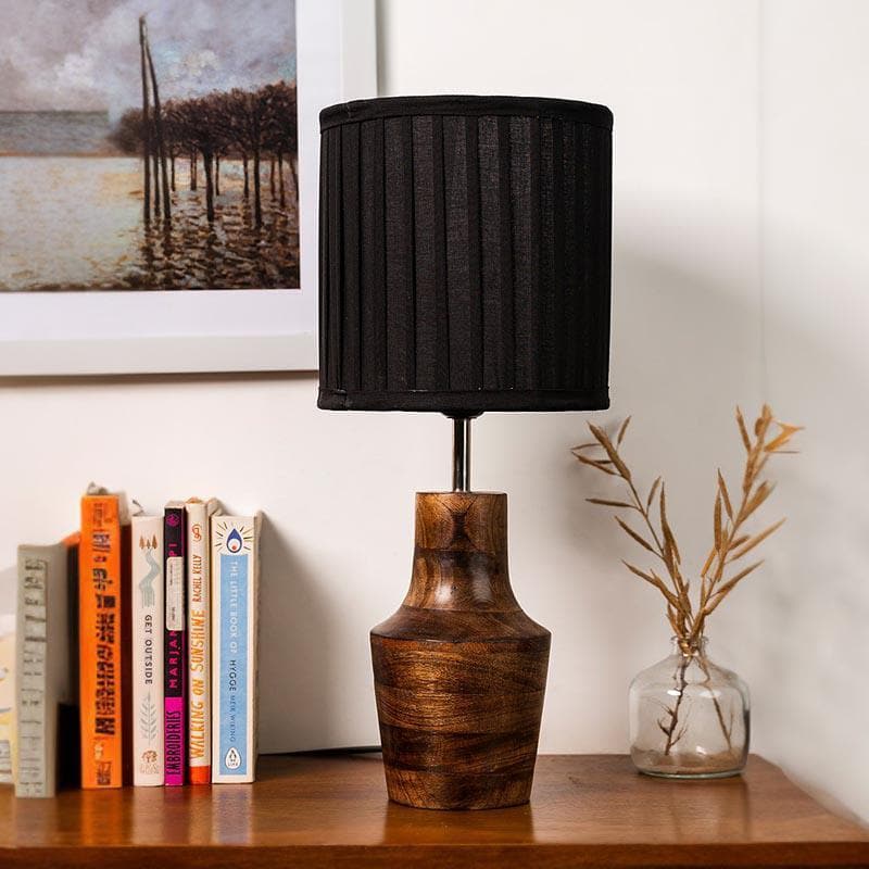 Table Lamp - Illeana Pleated Firkin Table Lamp - Black