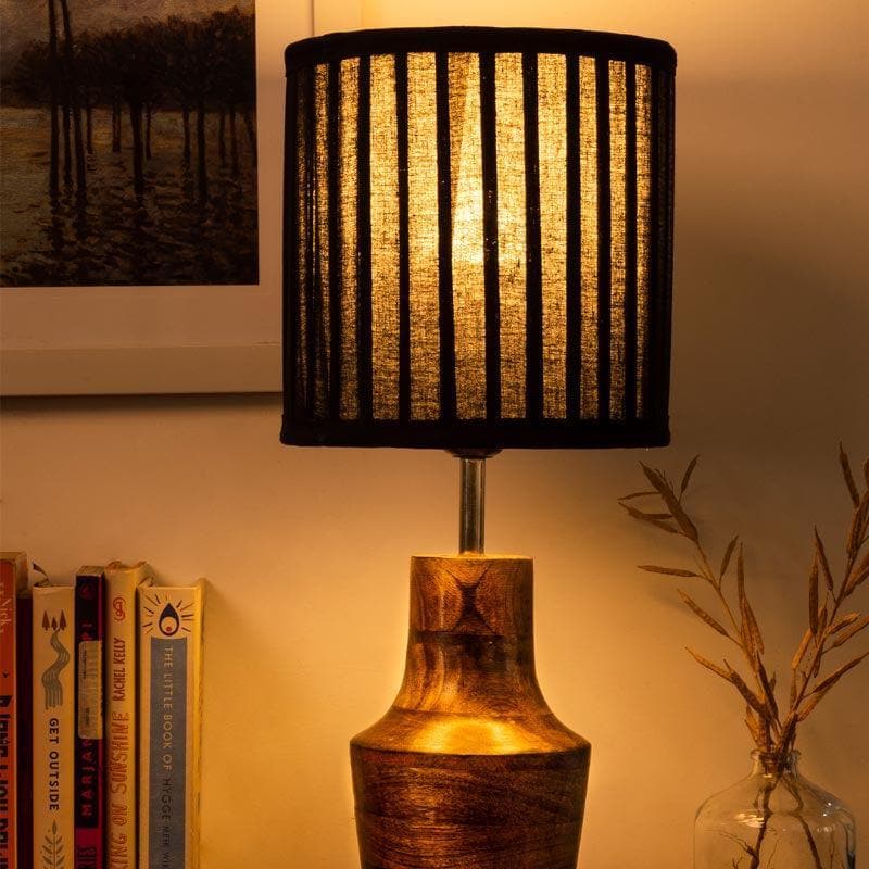 Table Lamp - Illeana Pleated Firkin Table Lamp - Black