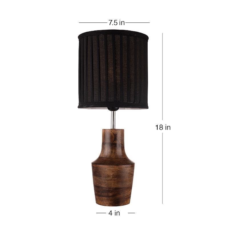 Table Lamp - Illeana Pleated Firkin Table Lamp - Black