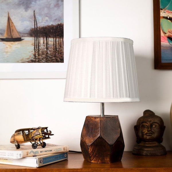 Table Lamp - Illeana Pleated Hexa Dome Lamp - White