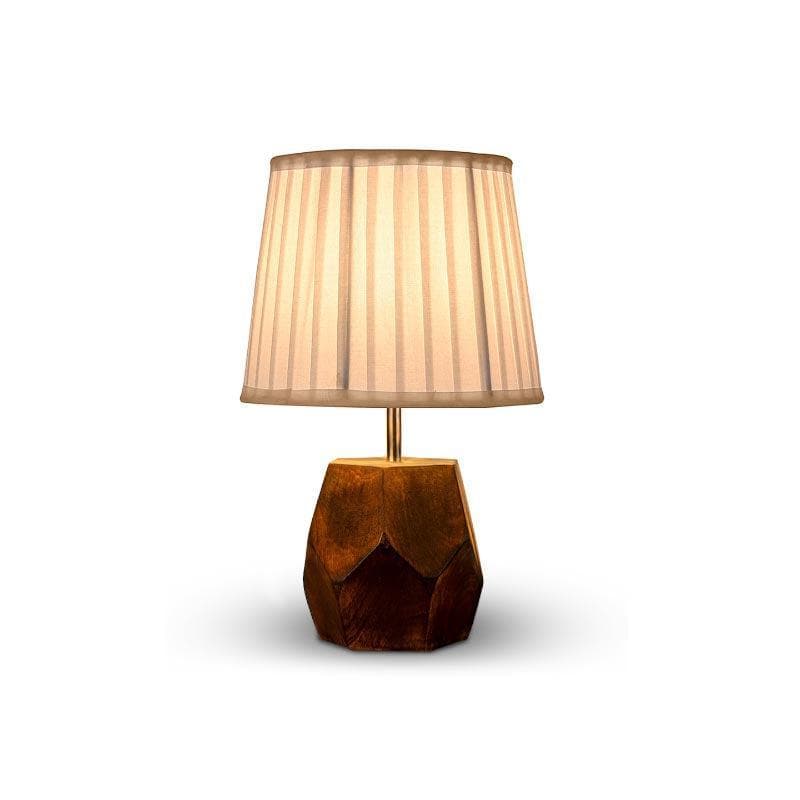 Table Lamp - Illeana Pleated Hexa Dome Lamp - White