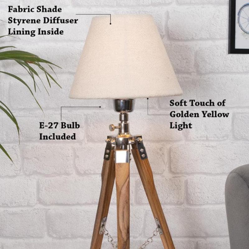 Buy IllumiTripod Table Lamp - Beige Table Lamp from Vaaree