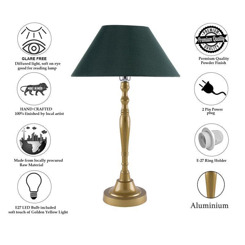 Buy Imperial Gold Table lamp - Green Table Lamp from Vaaree