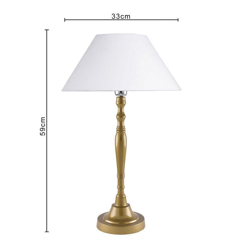 Table Lamp - Imperial Gold Table lamp With Conical Shade - White