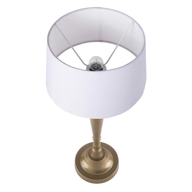 Table Lamp - Imperial Gold Table lamp With Drum Shade - White