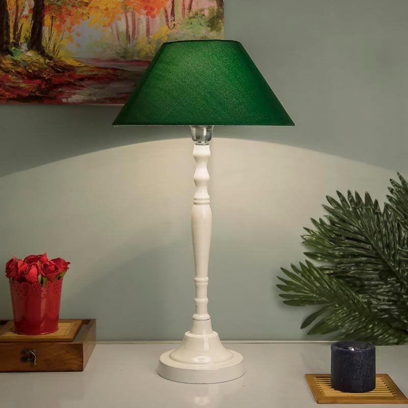 Buy Imperial White Table Lamp - Green Table Lamp from Vaaree