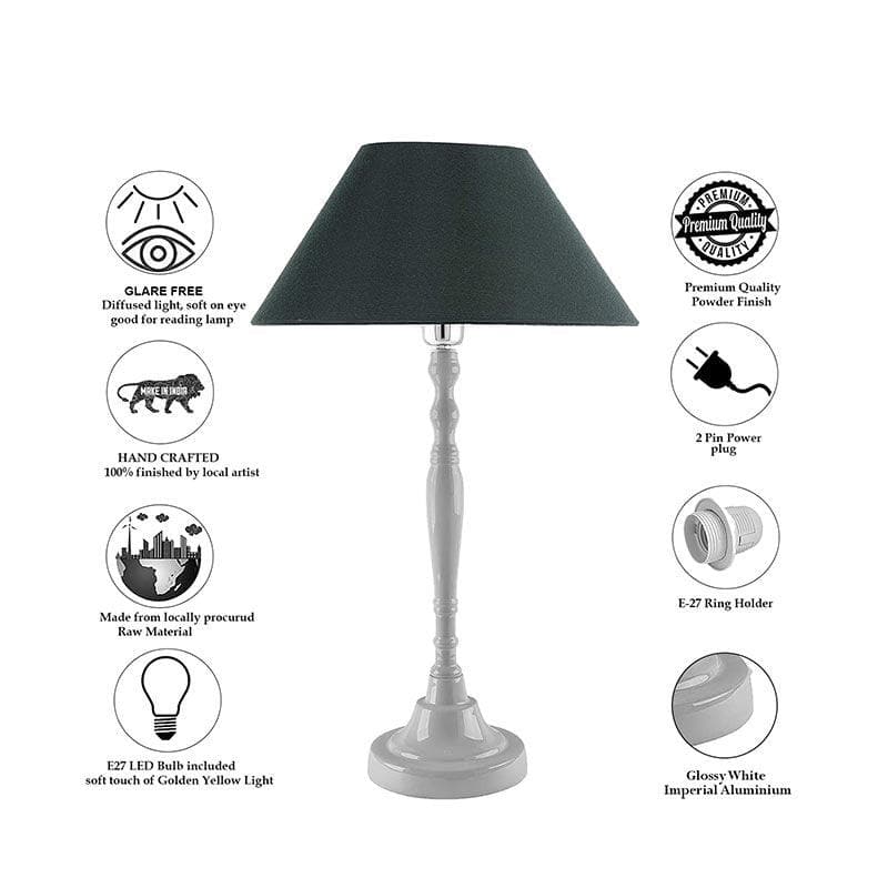 Buy Imperial White Table Lamp - Green Table Lamp from Vaaree