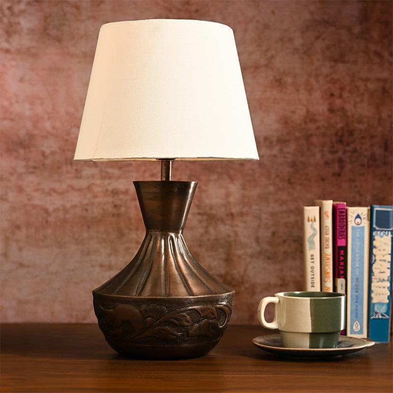 Table Lamp - Kalash Etched Table Lamp - White