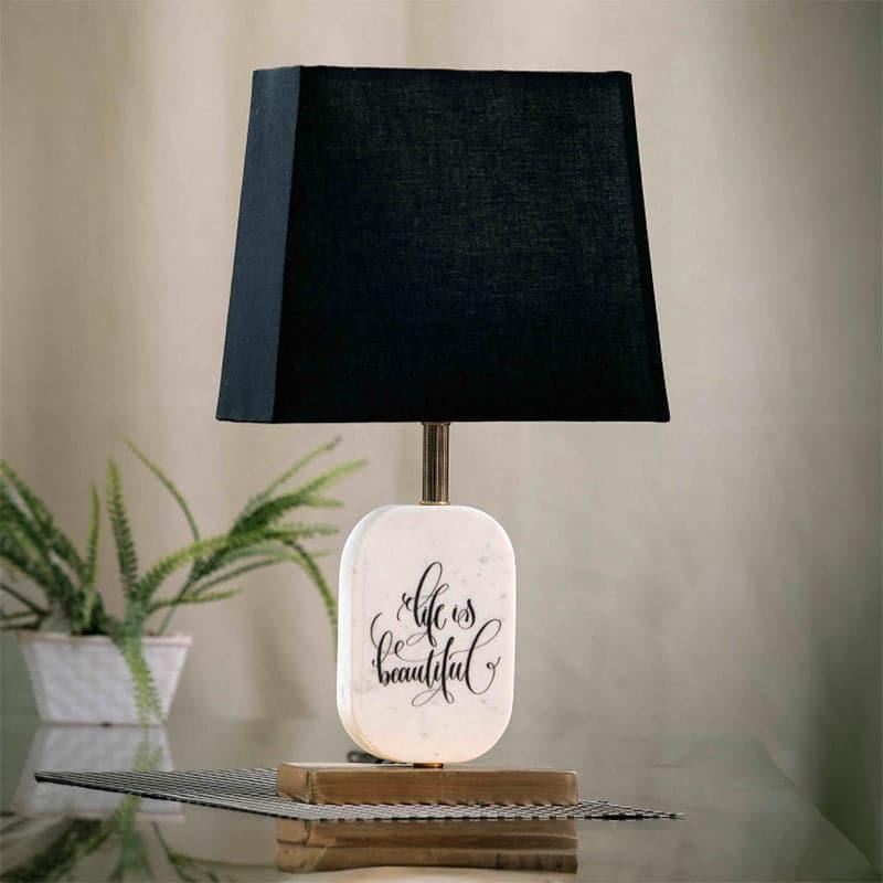 Table Lamp - Life Light Marble & Brass Base Table Lamp - Black