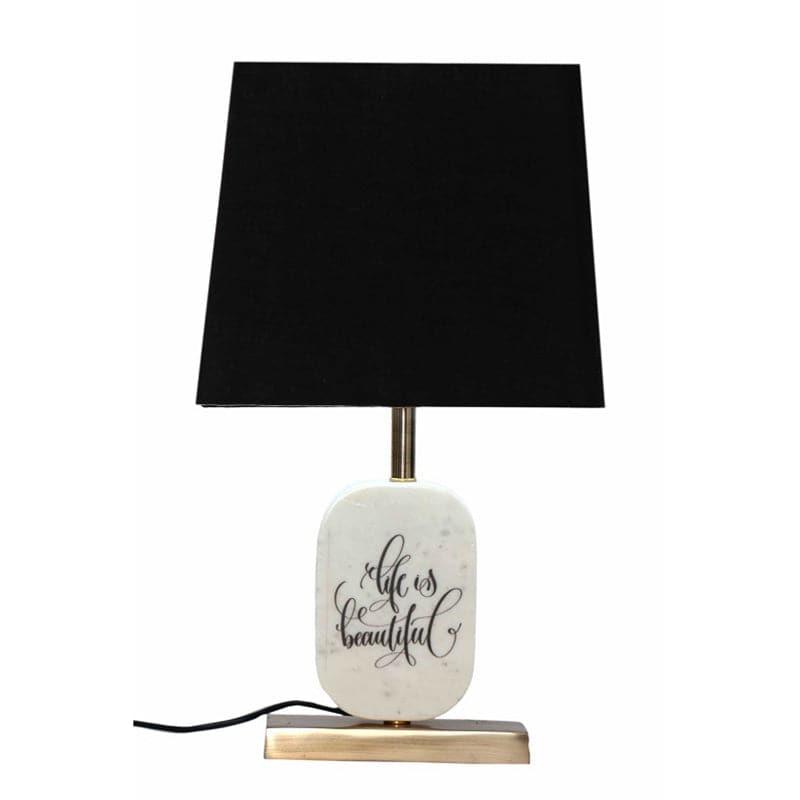 Table Lamp - Life Light Marble & Brass Base Table Lamp - Black