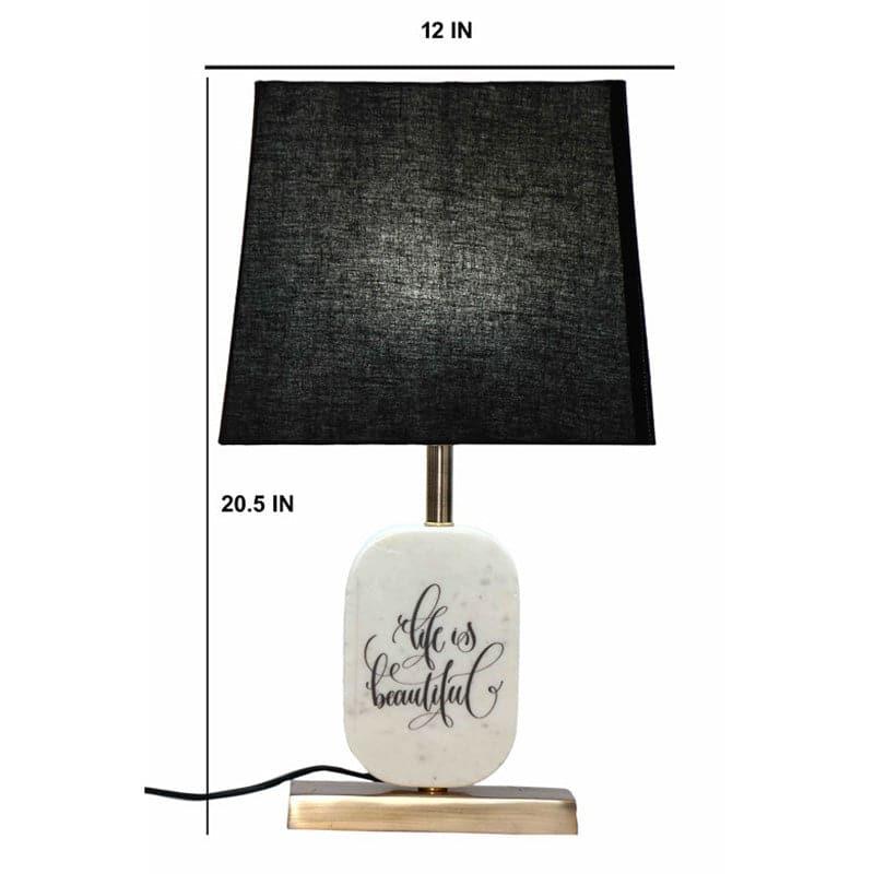 Table Lamp - Life Light Marble & Brass Base Table Lamp - Black