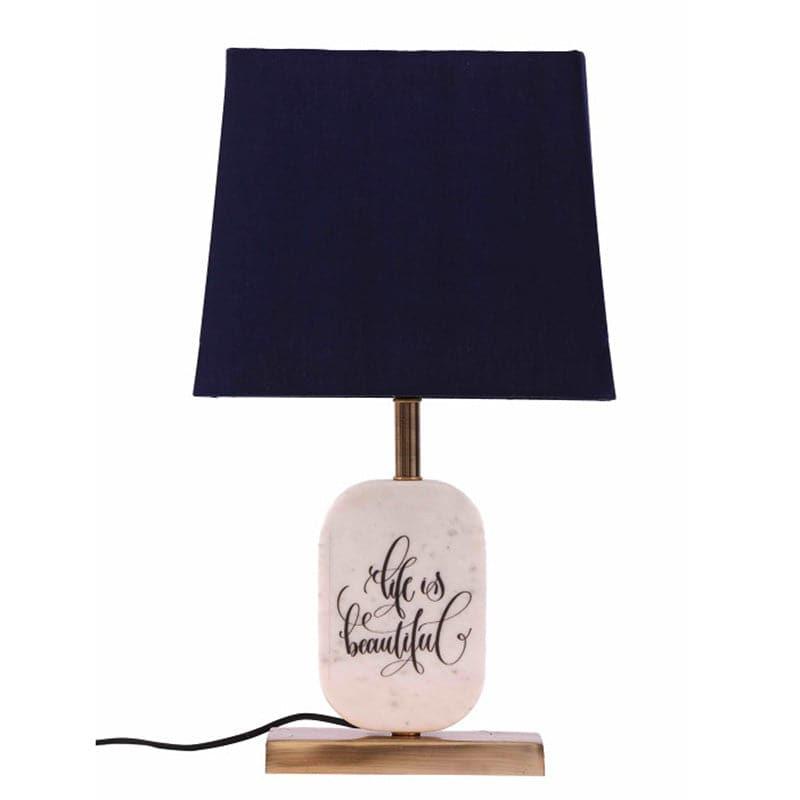 Table Lamp - Life Light Marble & Brass Base Table Lamp - Blue
