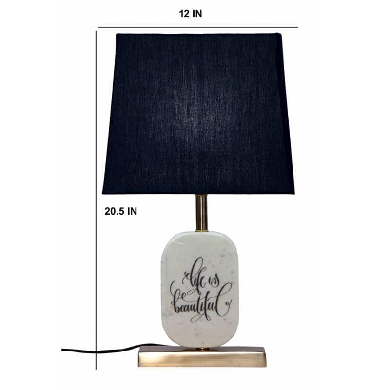 Table Lamp - Life Light Marble & Brass Base Table Lamp - Blue