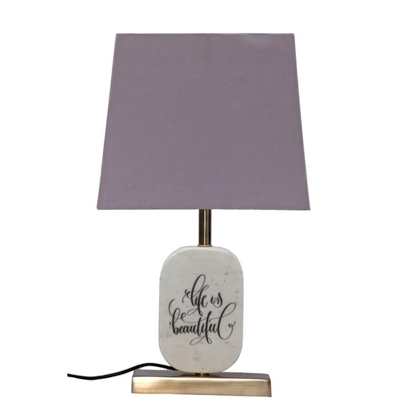 Table Lamp - Life Light Marble & Brass Base Table Lamp - Grey
