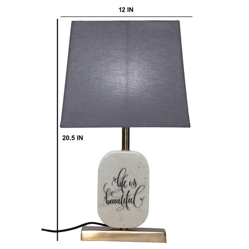 Table Lamp - Life Light Marble & Brass Base Table Lamp - Grey