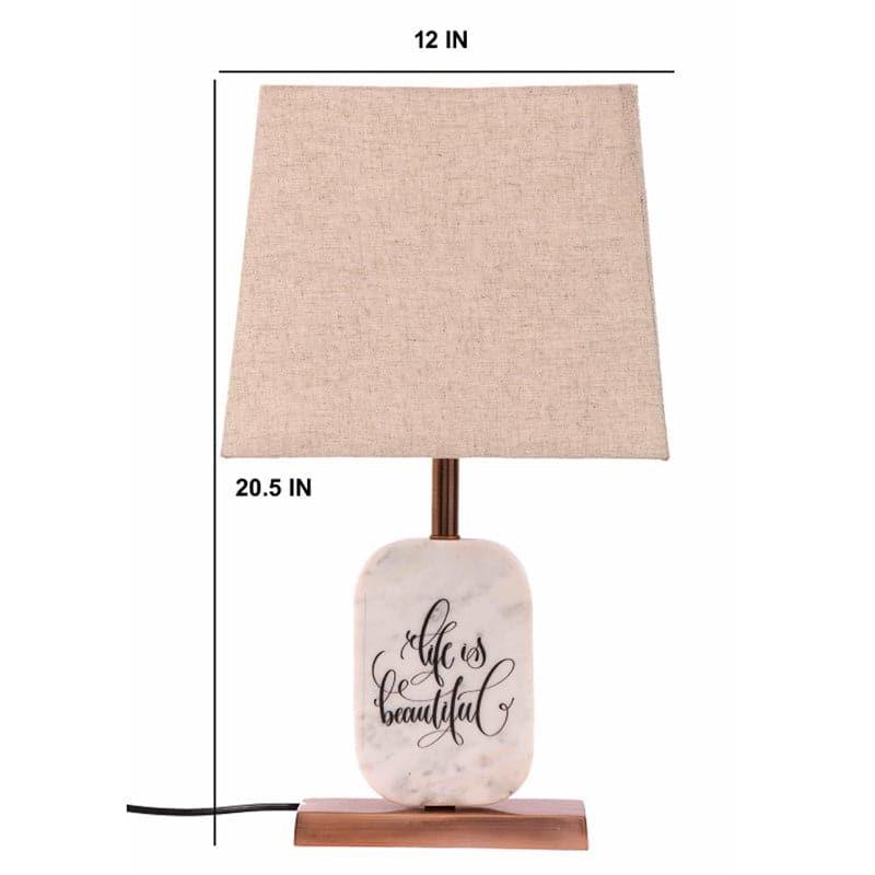 Table Lamp - Life Light Marble & Copper Base Table Lamp - Beige