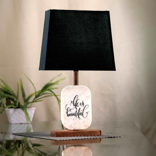 Table Lamp - Life Light Marble & Copper Base Table Lamp - Black