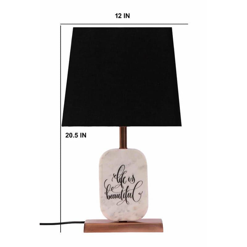 Table Lamp - Life Light Marble & Copper Base Table Lamp - Black