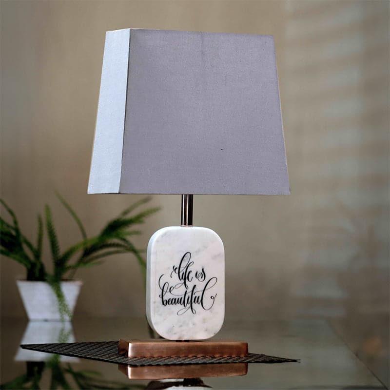 Table Lamp - Life Light Marble & Copper Base Table Lamp - Grey