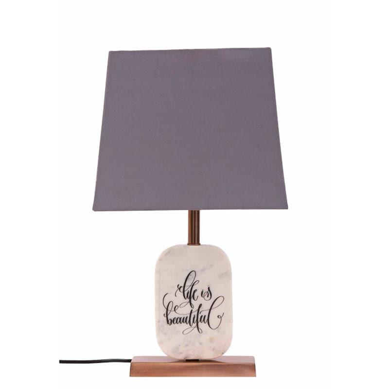 Table Lamp - Life Light Marble & Copper Base Table Lamp - Grey