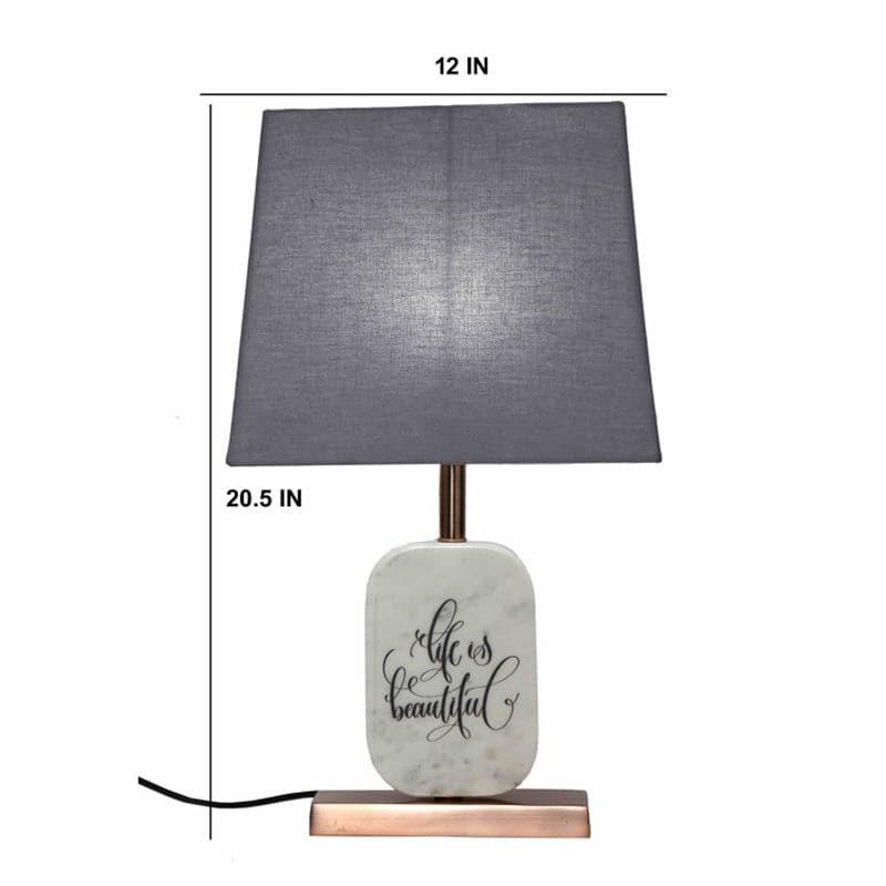 Table Lamp - Life Light Marble & Copper Base Table Lamp - Grey