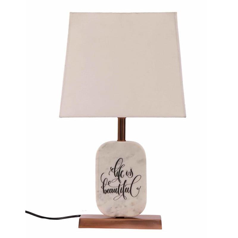 Table Lamp - Life Light Marble & Copper Base Table Lamp - White