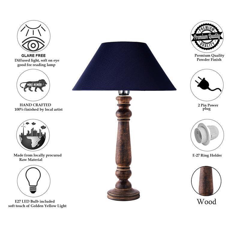 Buy Mabel Antique Table Lamp - Blue Table Lamp from Vaaree