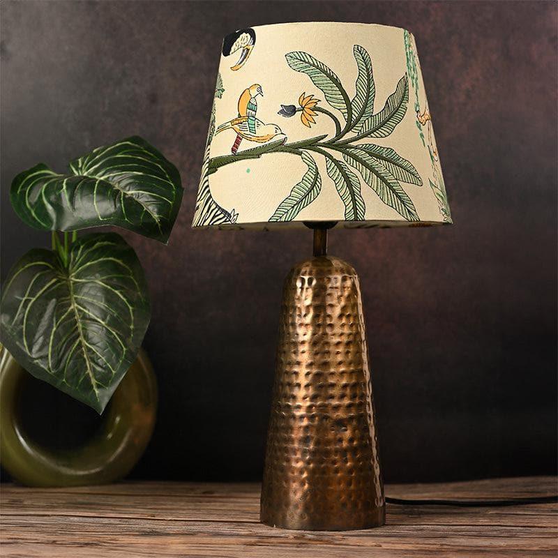 Buy Mabel Hammered Golden Table Lamp - Green Table Lamp from Vaaree