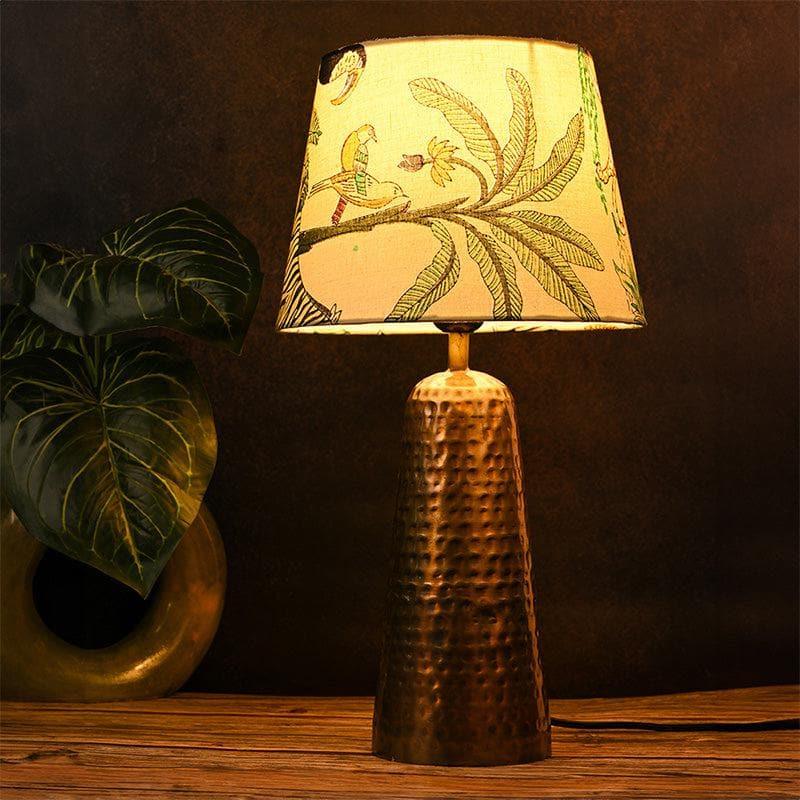 Buy Mabel Hammered Golden Table Lamp - Green Table Lamp from Vaaree