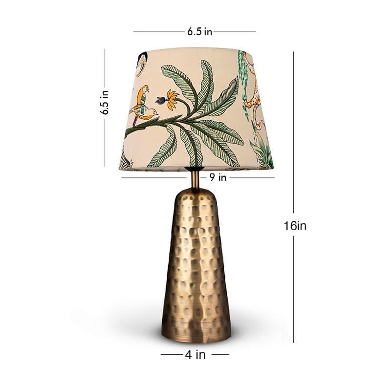 Buy Table Lamp - Mabel Hammered Golden Table Lamp - Green at Vaaree online