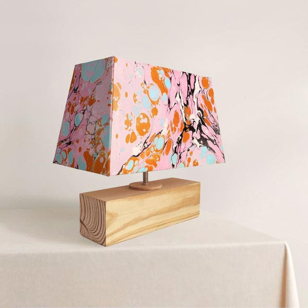 Table Lamp - Marbling Sparkle Table Lamp - Pink & Orange