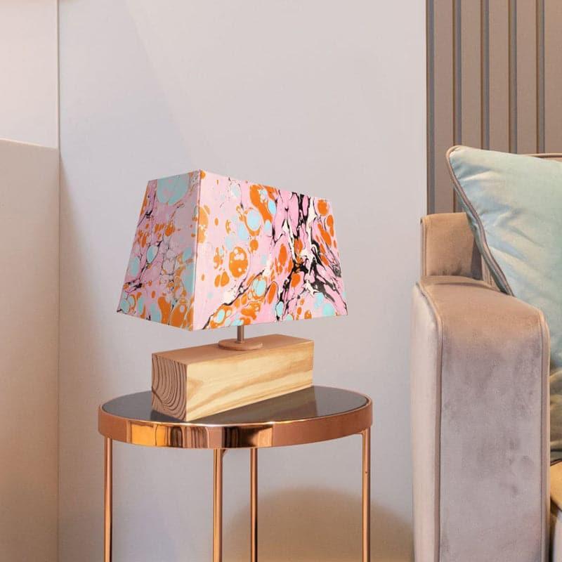 Table Lamp - Marbling Sparkle Table Lamp - Pink & Orange