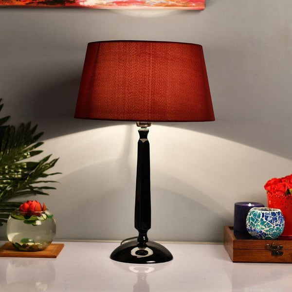 Table Lamp - Marvel Luminary Black Table Lamp - Red