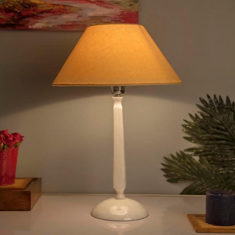 Buy Marvel Luminary White Table Lamp - Gold Table Lamp from Vaaree