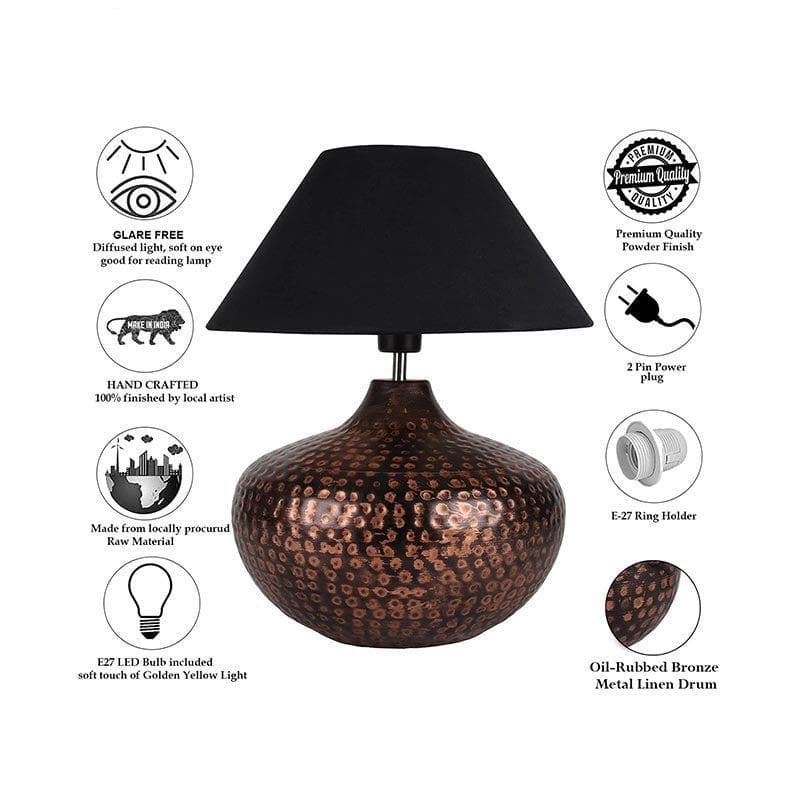 Buy Nihita Table Lamp - Black Table Lamp from Vaaree