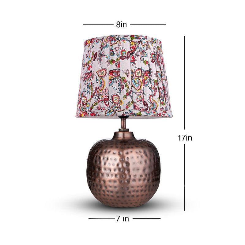 Table Lamp - Noa Hammered Table Lamp - White & Red