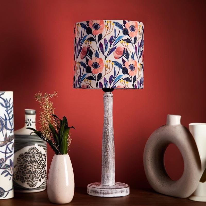 Table Lamp - Pastel Party With Wooden Pillar Table Lamp
