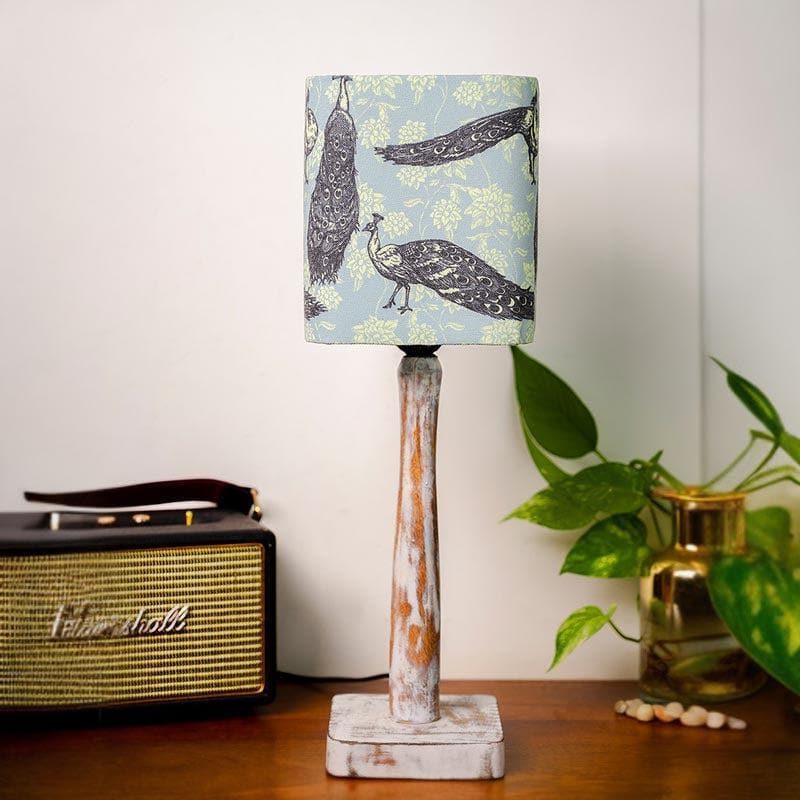 Table Lamp - Peacocks Dance With Distress Stand Table Lamp