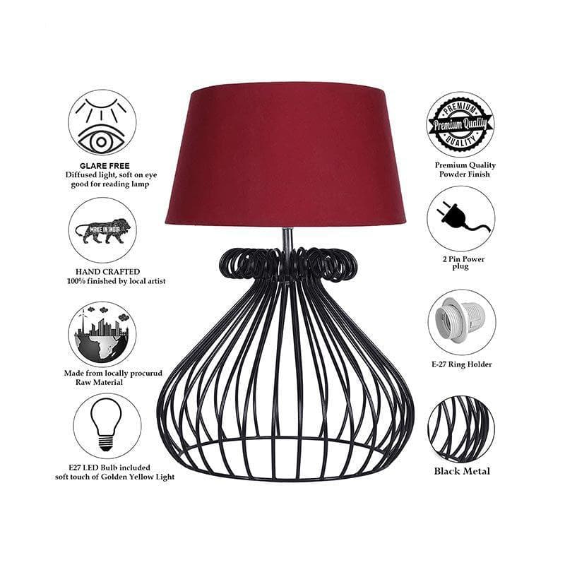 Table Lamp - Querencia Black Table Lamp - Red