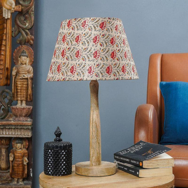 Table Lamp - Red Tribal Bloom Quasar Table Lamp