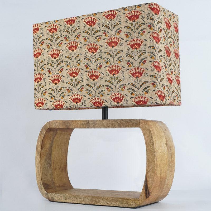 Table Lamp - Red Tribal Bloom Rectoval Table Lamp