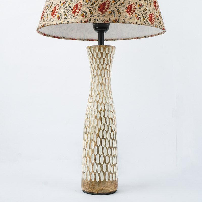 Table Lamp - Red Tribal Bloom Textured Lamp