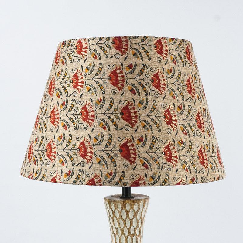 Table Lamp - Red Tribal Bloom Textured Lamp