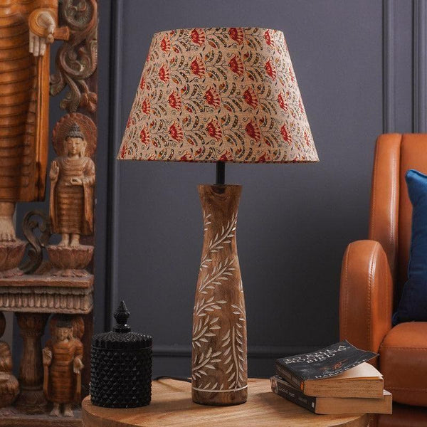 Table Lamp - Red Tribal Bloom Vintage Vine Table Lamp