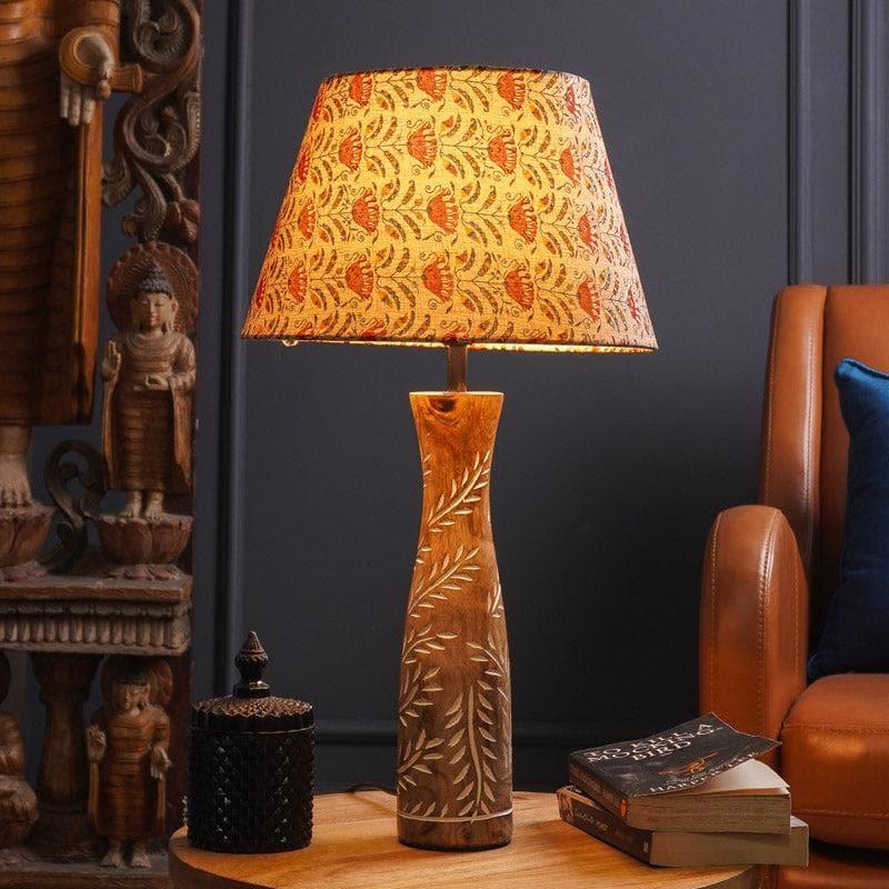 Table Lamp - Red Tribal Bloom Vintage Vine Table Lamp