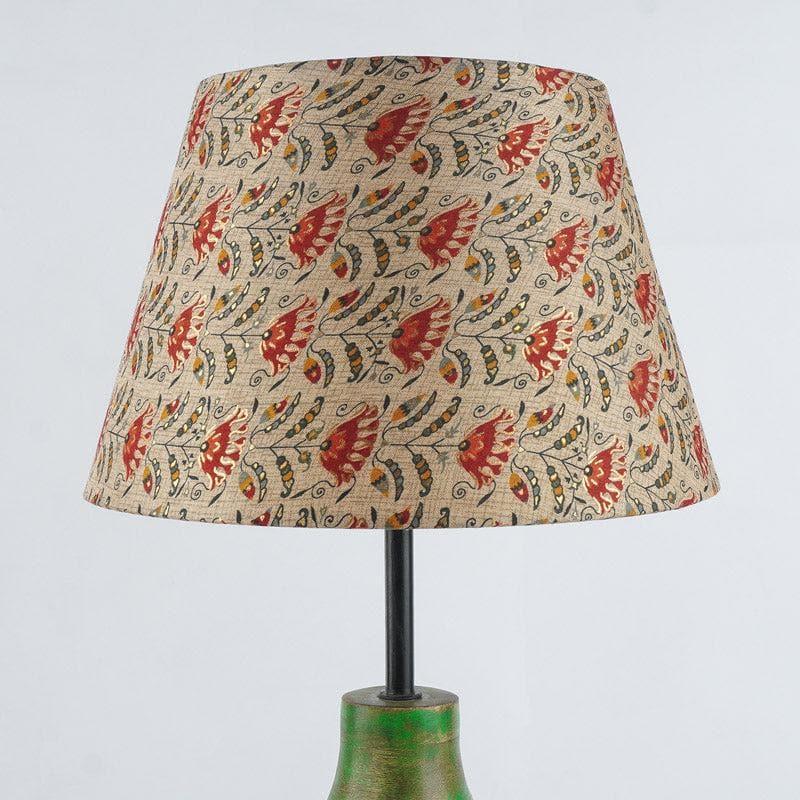 Table Lamp - Red Tribal Bloom Viridian Table Lamp